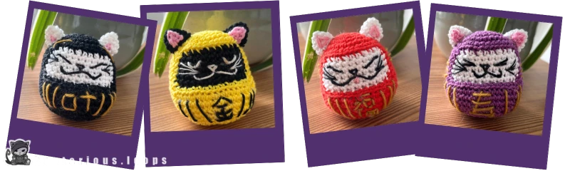 Liebst du japanische Kultur & Katzen? Dann klick hier für meine kostenlose Anleitung, um dir ein paar freshe, kleine Daruma-Katzen als Amigurumi zu häkeln!