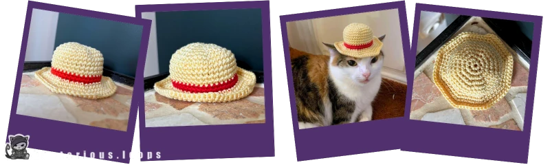 Piraten-Party? Klick hier für meine kostenlose Häkelanleitung und zauber deinen Amigurumi (oder auch deiner Katze) einen stylischen Strohhut!