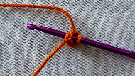 Step 6 of doing a foundation single crochet stitch