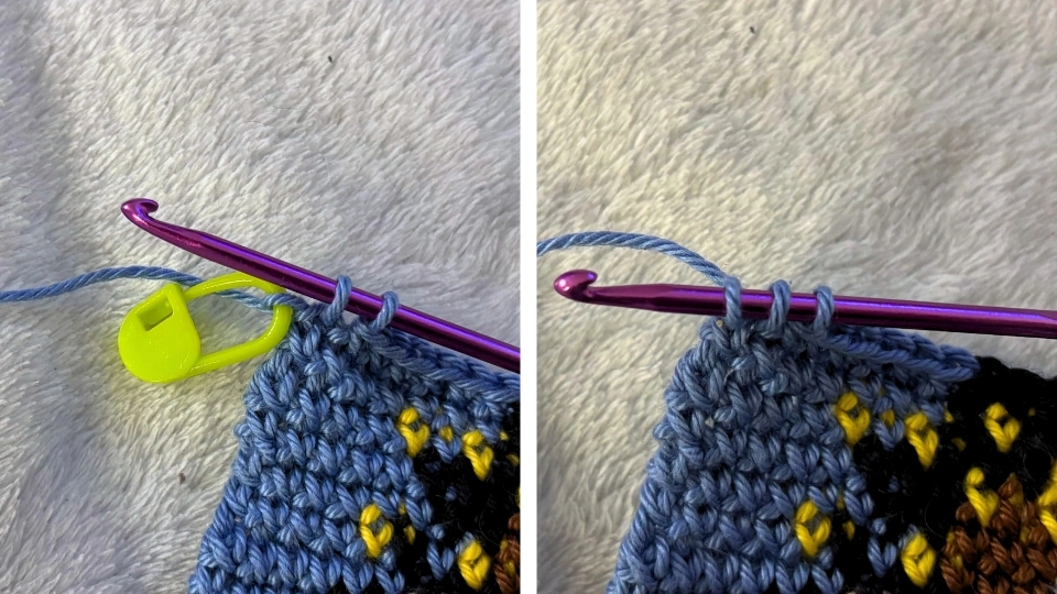 pixel art tapestry crochet - always crochet from same side