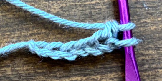 Step 1 of how to crochet a bobble stitch Step 1 of how to crochet a bobble stitch