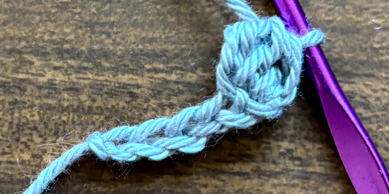 Step 5 of how to crochet a bobble stitch Step 5 of how to crochet a bobble stitch