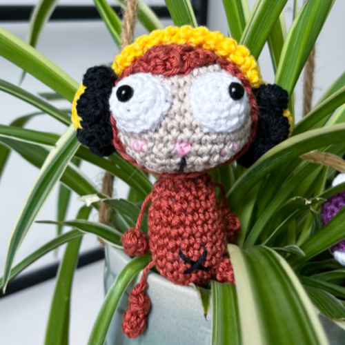 Example of a Puff stitch in my Derp Monkey Pattern